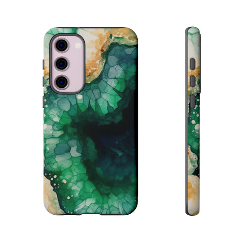Green Geode in Watercolor - Impact Resistant Phone Case Samsung Galaxy S23 Plus Matte